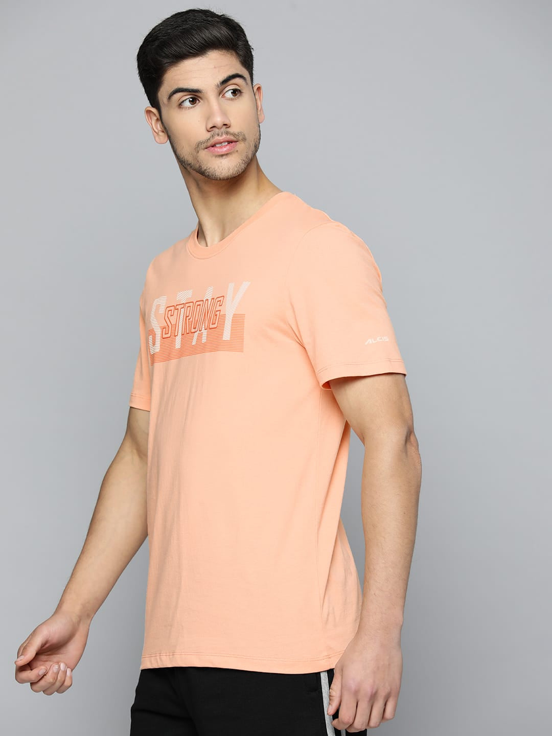 Buy Alcis Men Typography Printed Anti Static Slim Fit Sports T