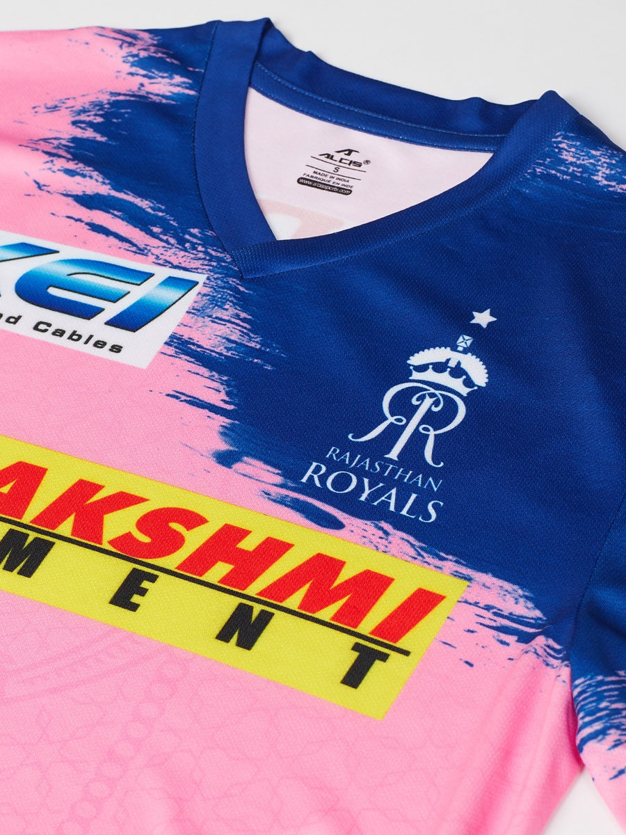 Alcis Men Blue Pink Rajasthan Royals Original Matchday Jersey