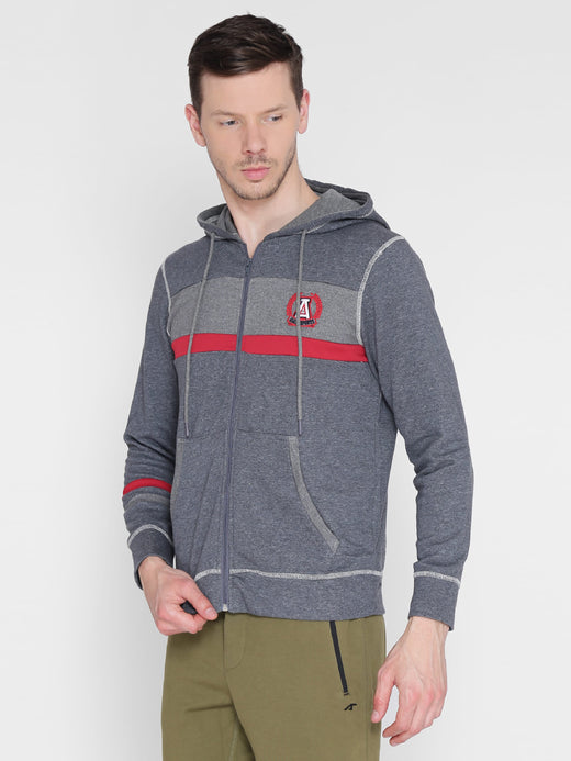 Alcis Mens Printed Dark Grey Winter Jacket 145MJK217