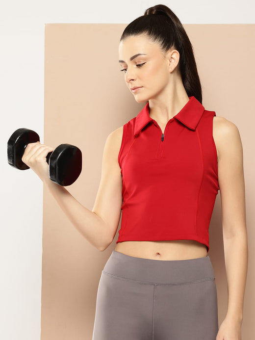 Alcis Women CollarHalt Crop Top