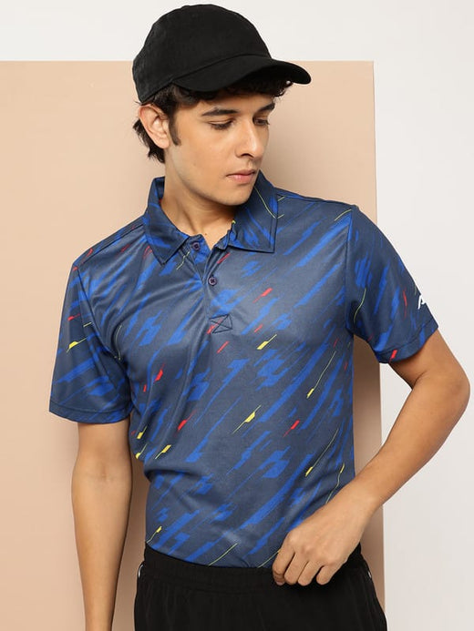 Alcis Men Navy Printed Polo