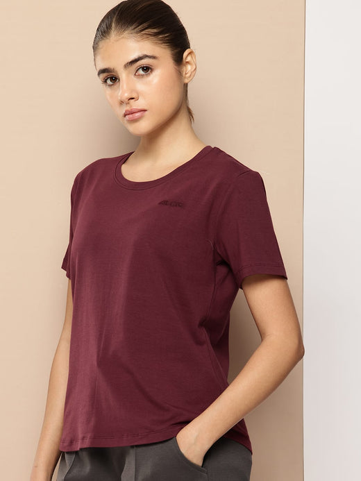 Alcis Women Regular Fit Cotton Lycra Tee