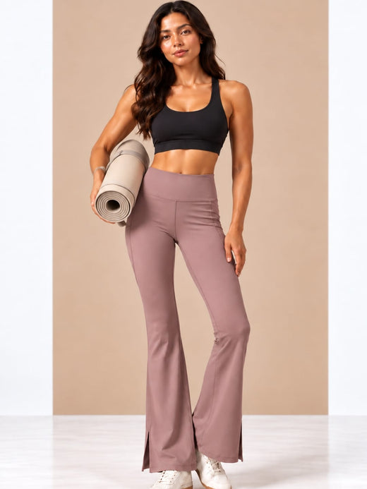 Women's Nude Pink Bootcut Track Pants