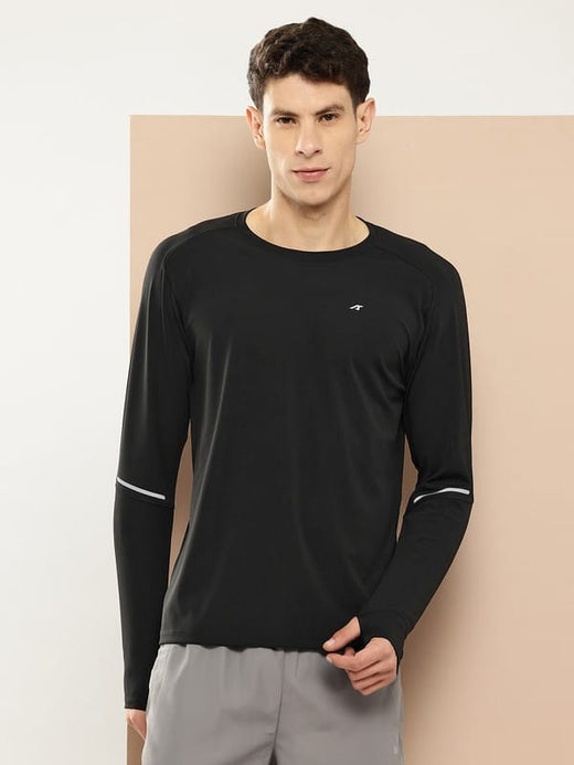 Alcis Men  Black Slim Fit T-shirt