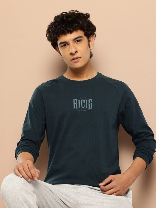 ALCIS MEN TEAL GRUNGE MARK REGLAN TEE