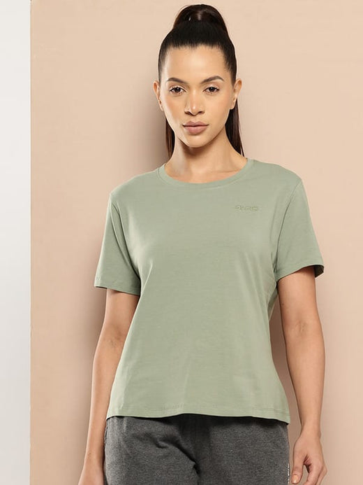 Women's Cotton Lycra Tee Green