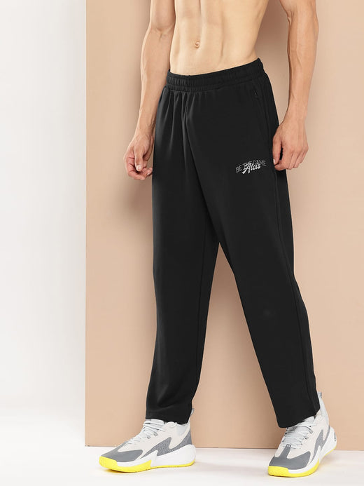 ALCIS Men’s Straight Fit Regular Track Pants Black