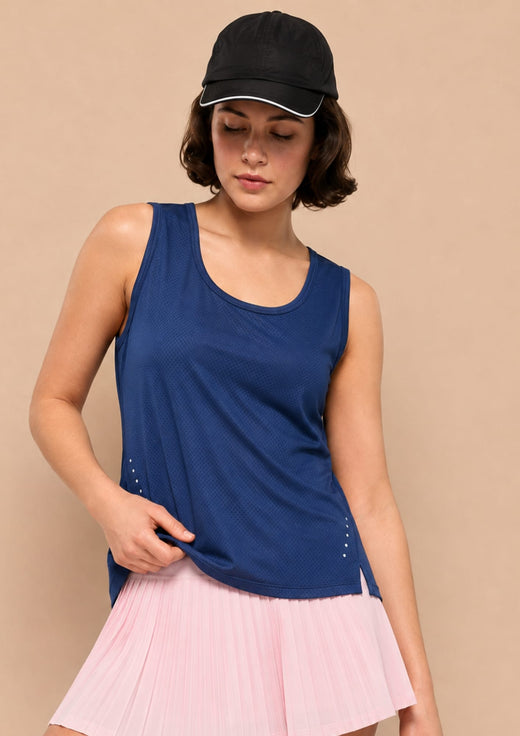NAVY SLIM FIT GRACE FLEX TANK