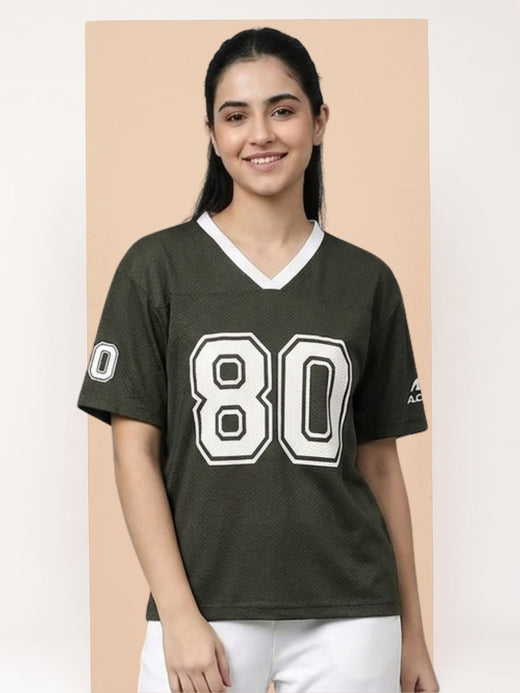 OLIVE VARSITY LEAGUE FIT OVERSIZED TEE