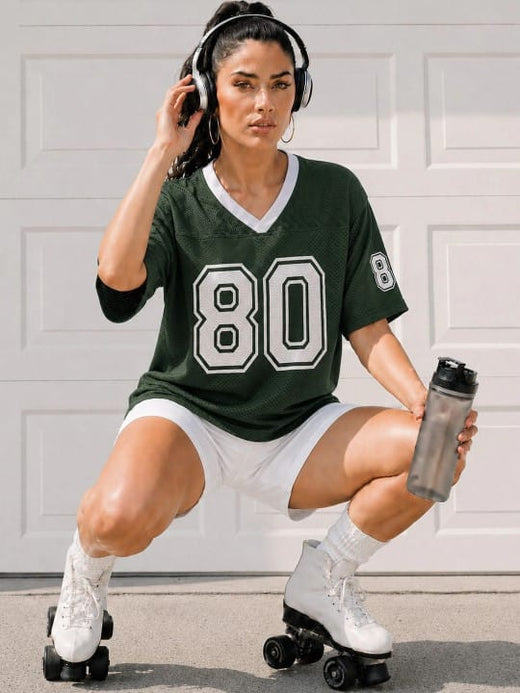 OLIVE VARSITY LEAGUE FIT OVERSIZED TEE