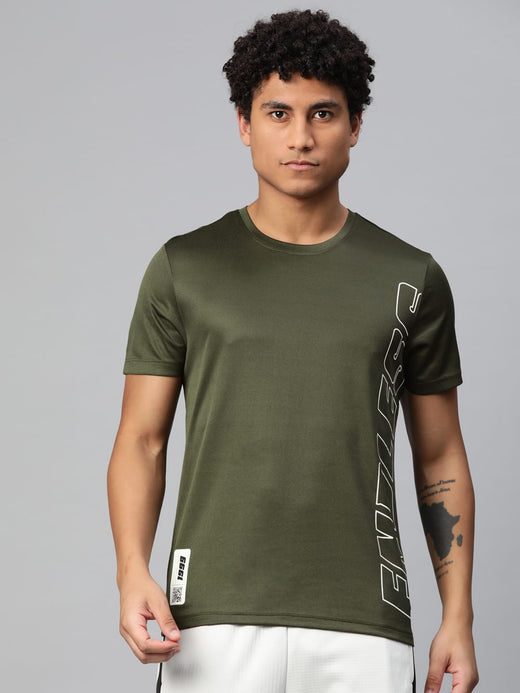 Alcis Men Typography Printed Anti Static Slim Fit T-shirt
