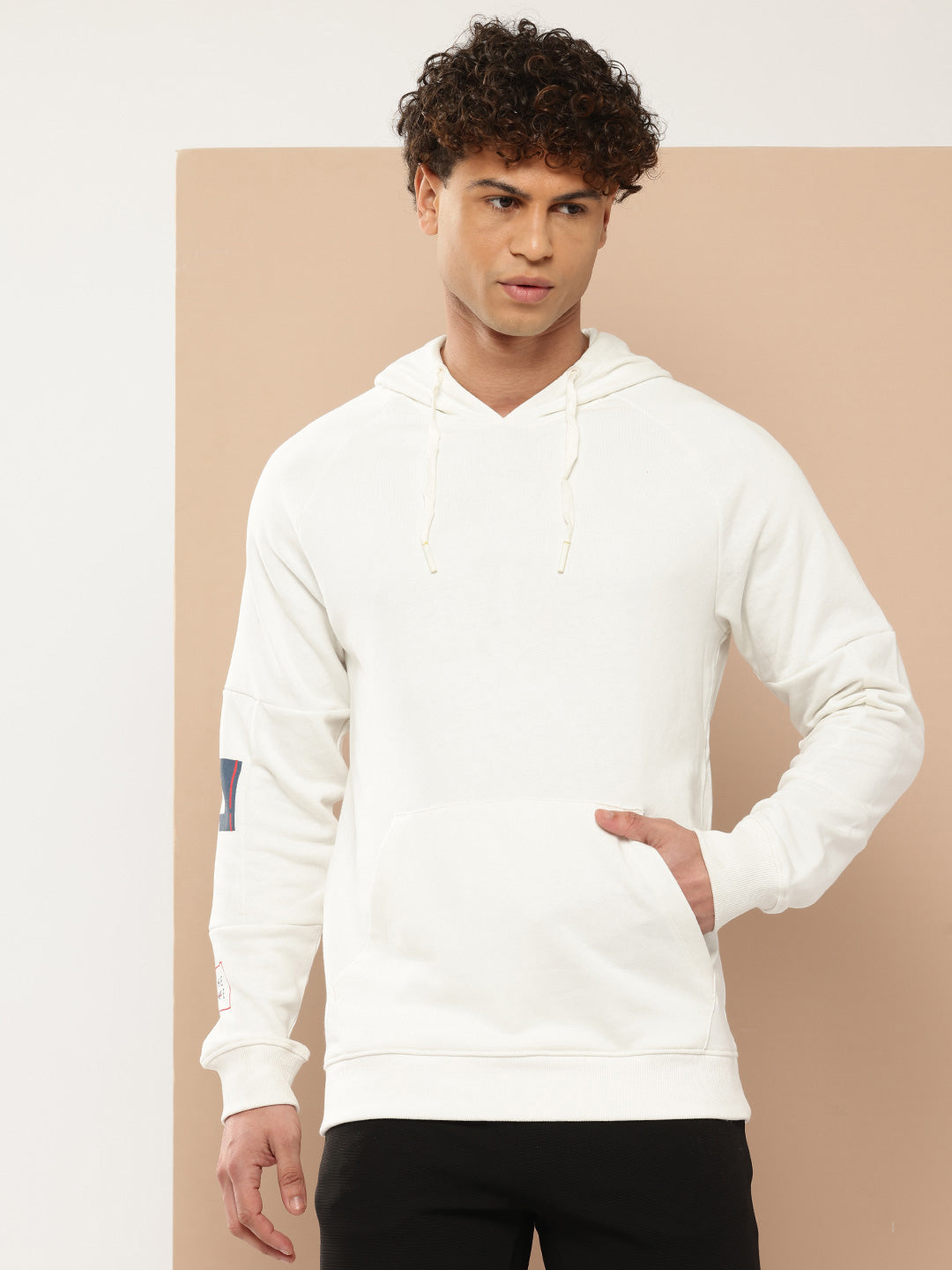 Alcis Men White Hooded Sweatshirt