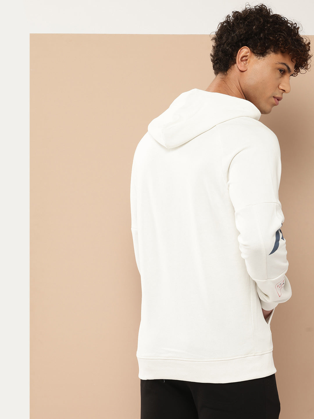 Alcis Men White Hooded Sweatshirt