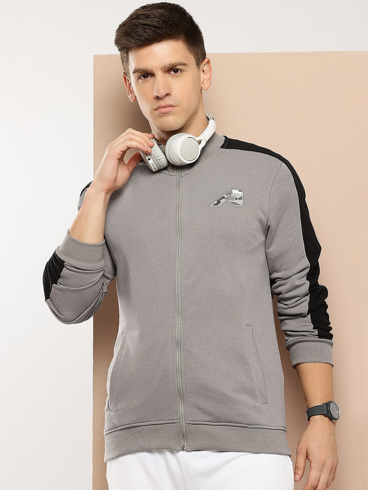 Alcis Men Grey Colourblocked Sweatshirt