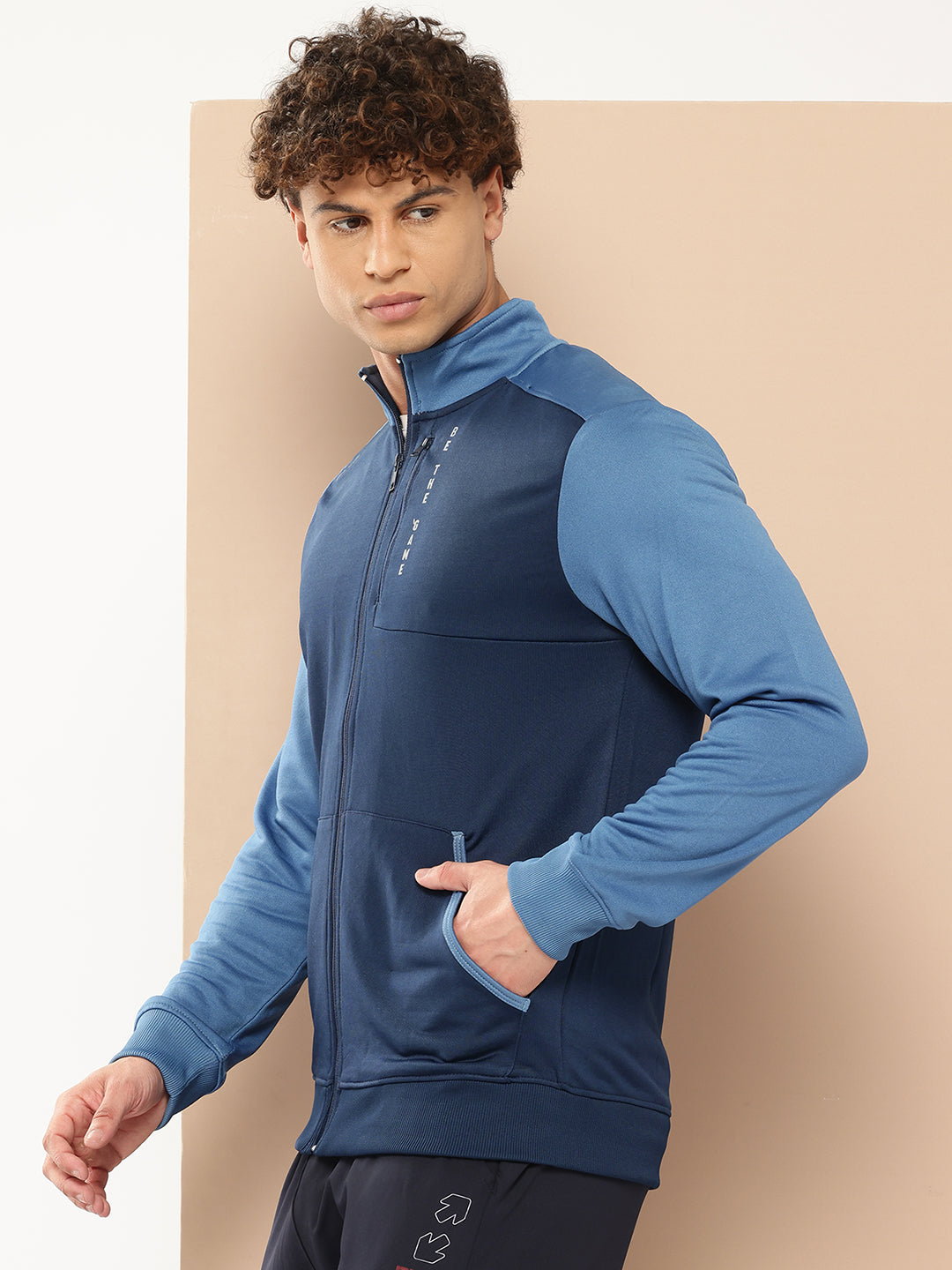 Alcis Men Blue Colourblocked Running Sporty Jacket