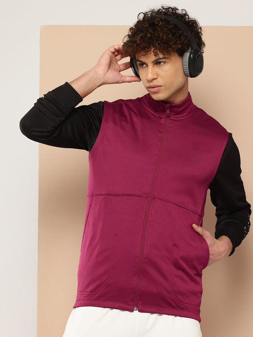 Alcis Men Maroon Running Sporty Jacket