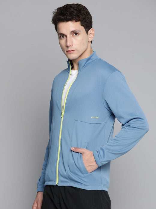 Alcis Men Blue Solid Sweatshirt