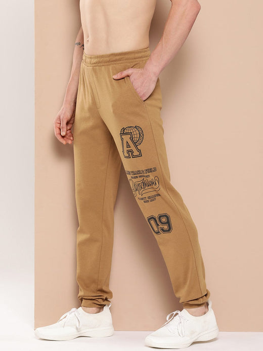 Alcis Men Typography Athletic Track Joggers