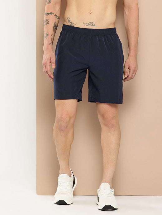 Alcis Men Navy Solid Woven Shorts