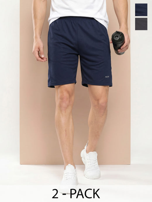 Navy & Grey Waffle Shorts Pack of 2