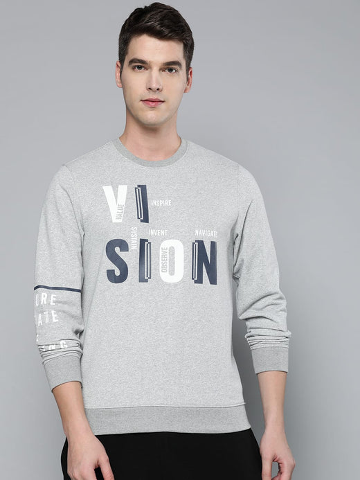 Alcis Men Grey Printed Sweatshirt