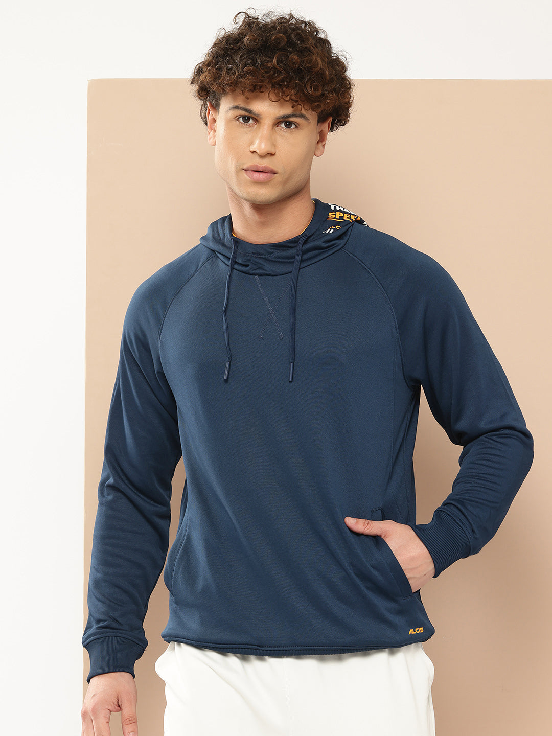 Alcis Men Navy Blue Hooded Sweatshirt