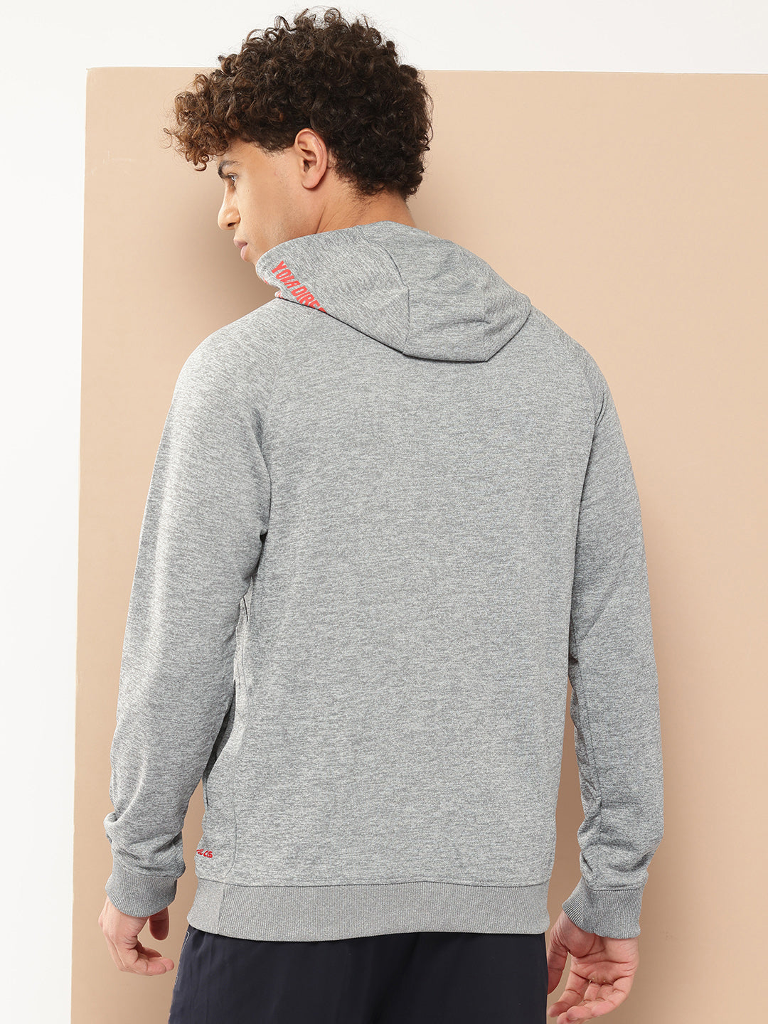 Alcis Men Grey Printed Hooded Sweatshirt