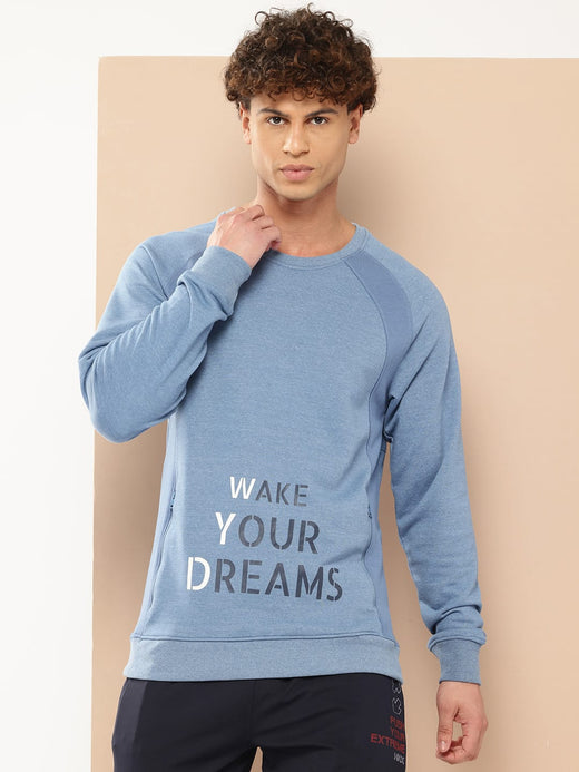 Alcis Men Blue Printed Sweatshirt