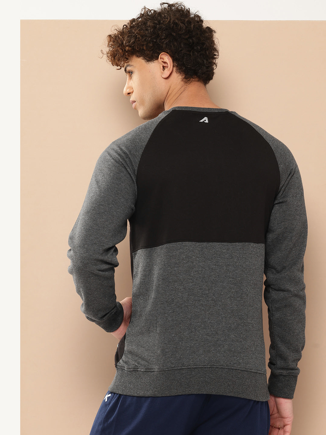 Alcis Men Charcoal Grey Printed Sweatshirt