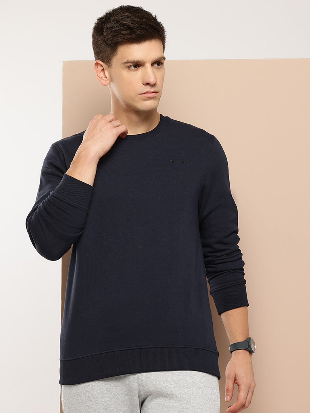 Alcis Men Solid Pullover Sweatshirt