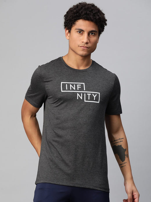 Alcis Men's Typography Printed Anti Static Slim Fit T-shirt