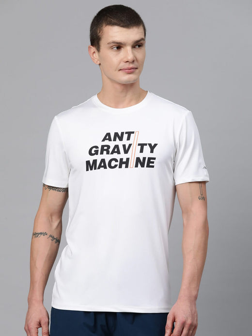 Alcis Men Typography Printed Anti Static Slim Fit T-shirt