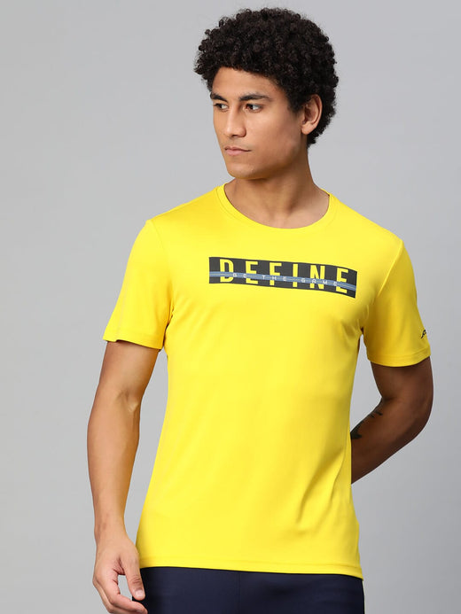 Alcis Men's Typography Printed Anti Static Slim Fit T-shirt