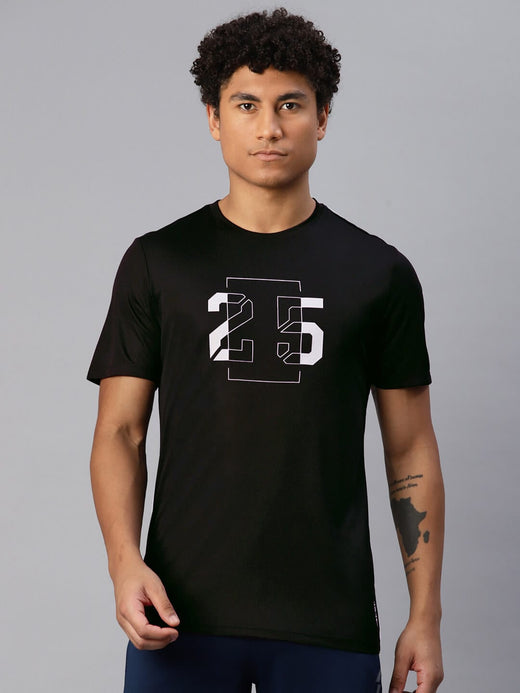 Alcis Men Typography Printed Anti Static Slim Fit T-shirt