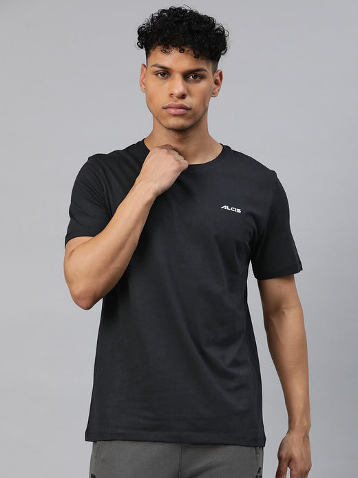 Alcis Men Black Typography Printed T-shirt