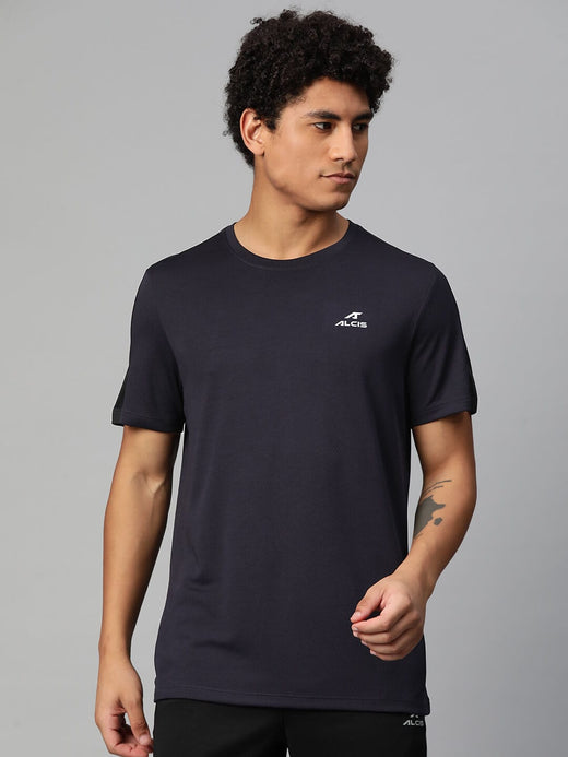 Alcis Men Brand Logo Printed Anti Static Slim Fit T-shirt
