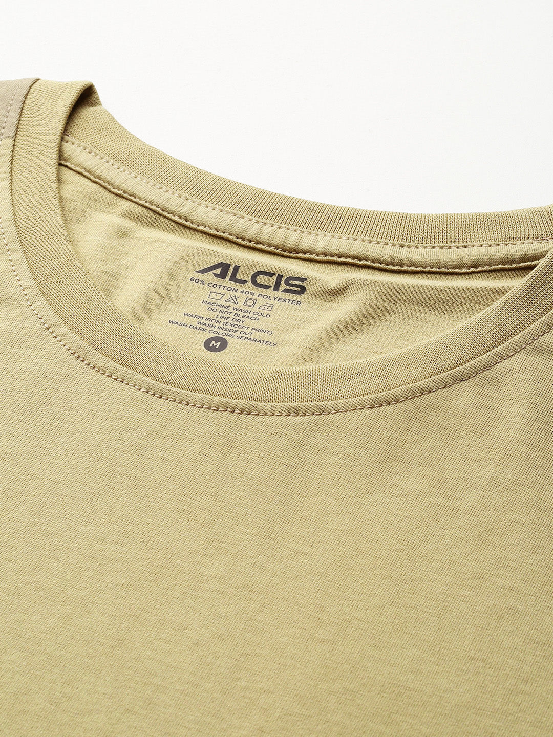 Alcis Men Khaki Typography Printed Dry Tech Slim Fit Sports T-shirt