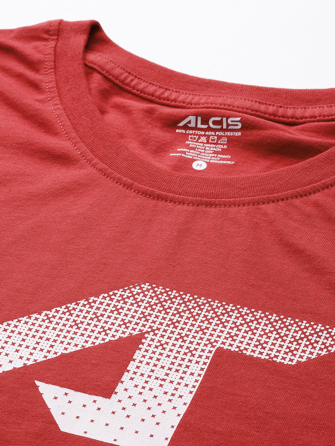 Alcis Men Red Graphic Print Soft-Touch Regular-Fit Athleisure T-Shirt