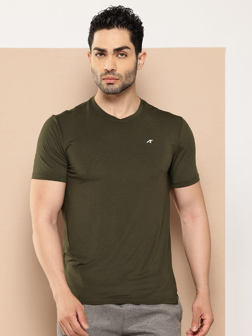 ALCIS MEN OLIVE IMPACT MESH TEE