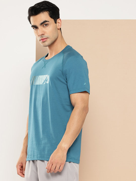 Alcis Men Ink Blue Chest Printed Tee
