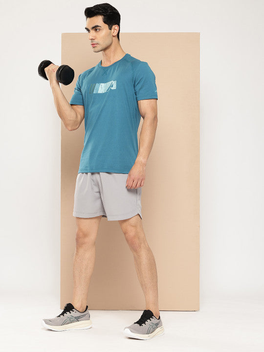 Alcis Men Ink Blue Chest Printed Tee