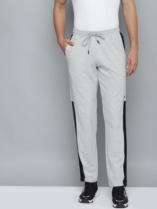 Alcis Men Grey Black Colourblocked Cotton Track Pant