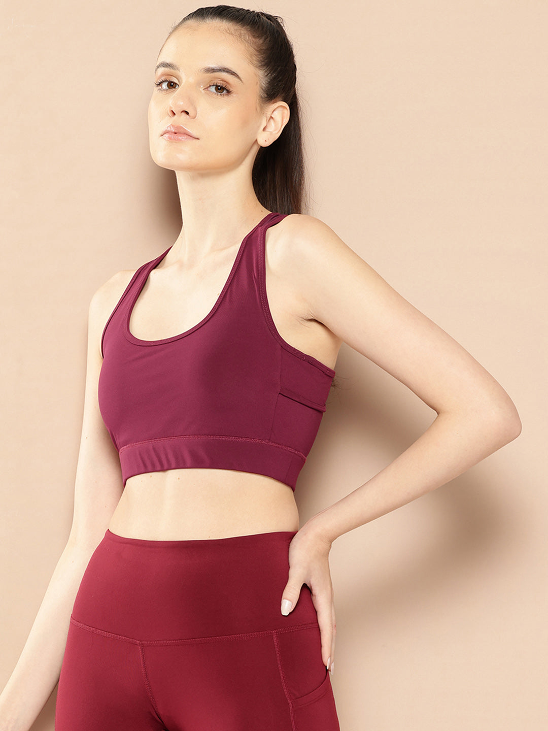 Alcis Solid Sports Bra - Full Coverage