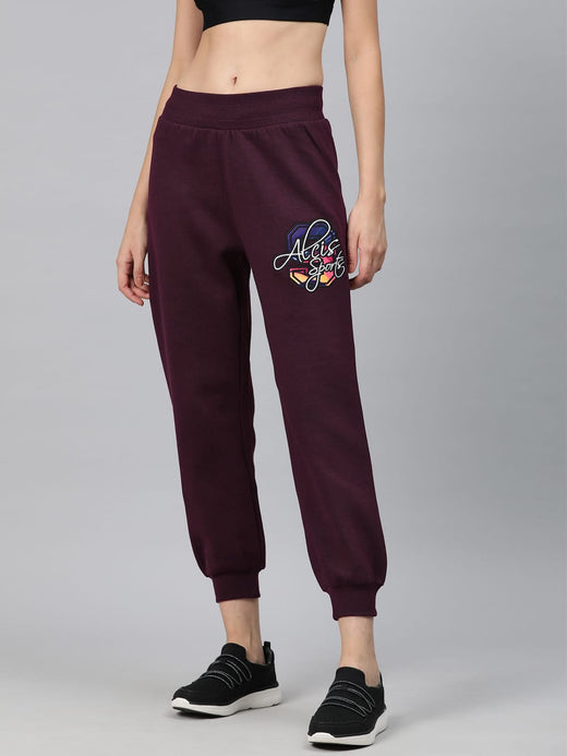 Alcis Women's Typography Embroidered Sports Track Pants