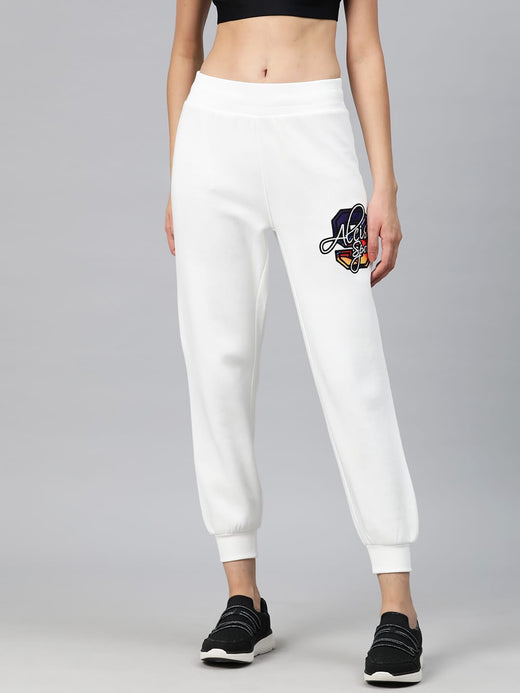 Alcis Women's Typography Embroidered Sports Track Pants