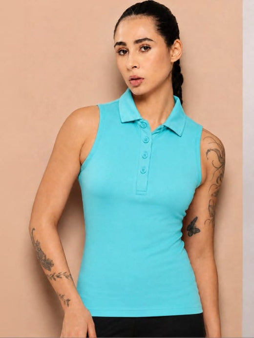 Chic Sleeveless Polo Tank