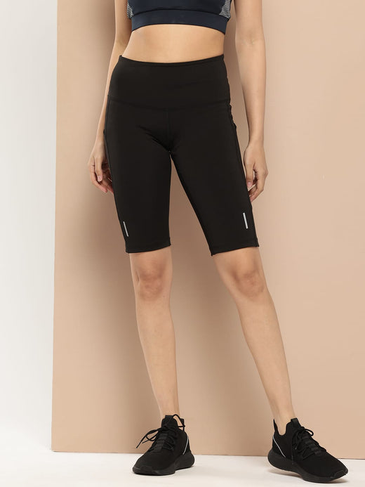 Alcis Women Black Plum High-Impact Performance Anti-Static Soft-Touch Slim-Fit Running Shorts
