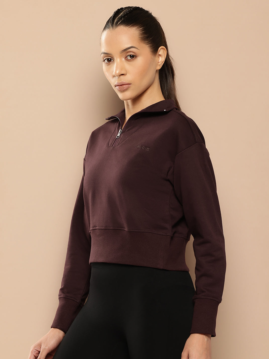 Alcis Women Solid Sweatshirt