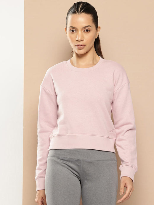 Alcis Women Pink Printed Crop Sweatshirt