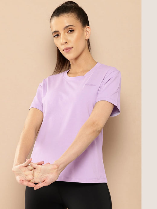 Women Cotton Lycra Tee Lavender